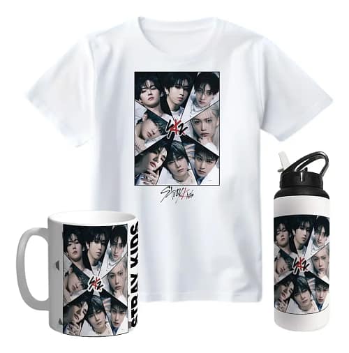 combo remera taza botella k-pop Combo taza, botella agua, remera K-POP 2026